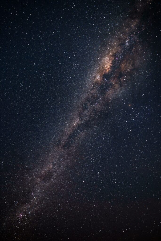 A very long, beautiful galaxy in the night sky.